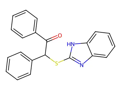 2-(1H-benzimidazol-2-ylsulfanyl)-1,2-diphenylethanone structure