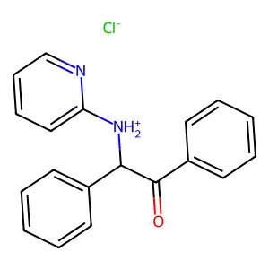 Acetophenone, 2-phenyl-2-(2-pyridylamino)-, hydrochloride structure