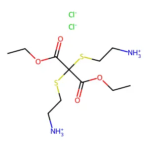 Malonic acid, bis((2-aminoethyl)thio)-, diethyl ester, dihydrochloride structure