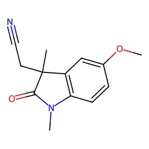 (5-Methoxy-1,3-dimethyl-2-oxo-2,3-dihydro-1H-indol-3-yl)acetonitrile structure