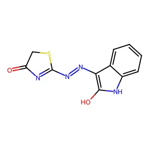 2-[2-(2-Oxoindol-3-yl)hydrazinyl]-1,3-thiazol-4-one structure