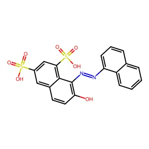 7-Hydroxy-8-[(naphthalen-1-yl)diazenyl]naphthalene-1,3-disulfonic acid structure
