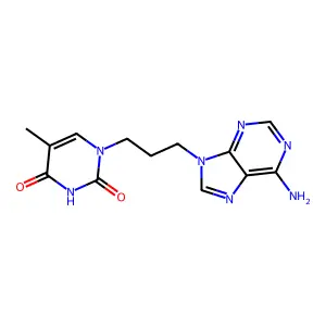 1-[3-(6-Amino-9H-purin-9-yl)propyl]-5-methylpyrimidine-2,4(1H,3H)-dione structure