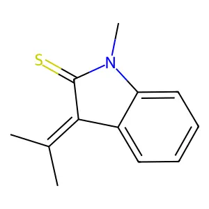 1-Methyl-3-propan-2-ylideneindole-2-thione structure