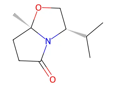 (3S-cis)-(+)-Tetrahydro-3-isopropyl-7a-methylpyrrolo[2,1-b]oxazol-5(6H)-one structure