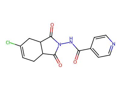 N-(5-chloro-1,3-dioxo-3a,4,7,7a-tetrahydroisoindol-2-yl)pyridine-4-carboxamide structure