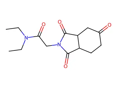 N,N-diethyl-2-(1,3,6-trioxo-4,5,7,7a-tetrahydro-3aH-isoindol-2-yl)acetamide structure