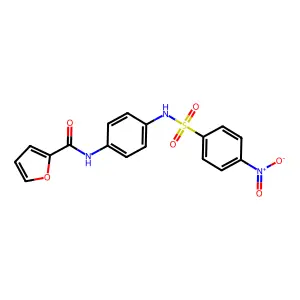 N-[4-[(4-nitrophenyl)sulfonylamino]phenyl]furan-2-carboxamide structure