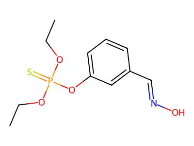 N-[(3-diethoxyphosphinothioyloxyphenyl)methylidene]hydroxylamine structure