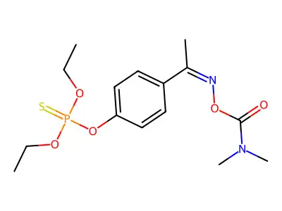 [1-(4-diethoxyphosphinothioyloxyphenyl)ethylideneamino] N,N-dimethylcarbamate structure