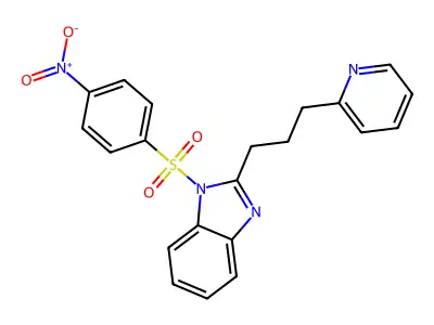 1-(4-Nitrophenyl)sulfonyl-2-(3-pyridin-2-ylpropyl)benzimidazole structure
