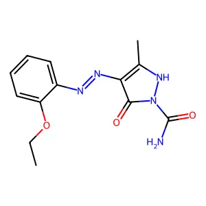 4,5-Dioxo-3-methyl-2-pyrazoline-1-carboxamide 4-((o-ethoxyphenyl)hydrazone) structure