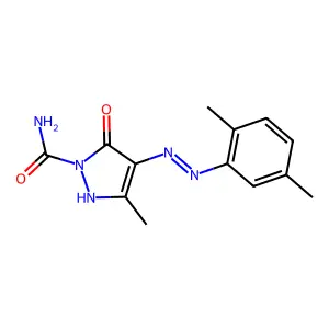 4,5-Dioxo-3-methyl-2-pyrazoline-1-carboxamide 4-(2,5-xylylhydrazone) structure