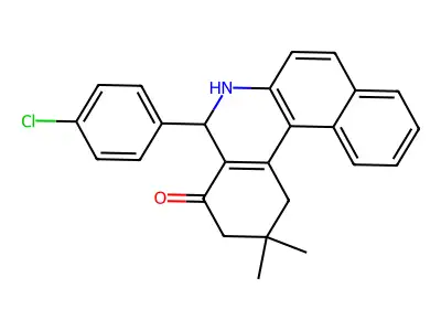 5-(4-Chlorophenyl)-2,2-dimethyl-1,3,5,6-tetrahydrobenzo[a]phenanthridin-4-one structure