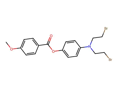 Phenol, p-(bis(2-bromoethyl)amino)-, p-methoxybenzoate structure