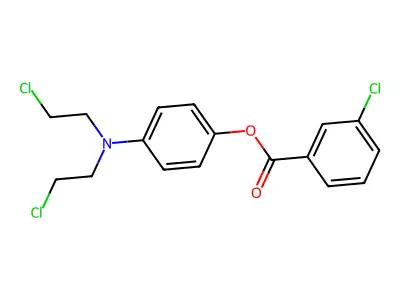 Phenol, p-(bis(2-chloroethyl)amino)-, m-chlorobenzoate structure