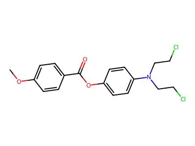 Phenol, p-(bis(2-chloroethyl)amino)-, p-methoxybenzoate structure