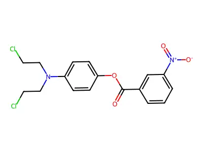 Phenol, p-(bis(2-chloroethyl)amino)-, m-nitrobenzoate structure