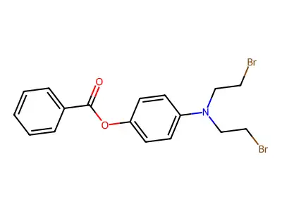 Phenol, p-(bis(2-bromoethyl)amino)-, benzoate structure