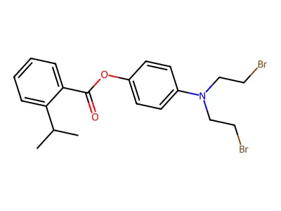 Phenol, p-(bis(2-bromoethyl)amino)-, o-isopropylbenzoate structure