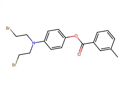 Phenol, p-(bis(2-bromoethyl)amino)-, m-methylbenzoate structure