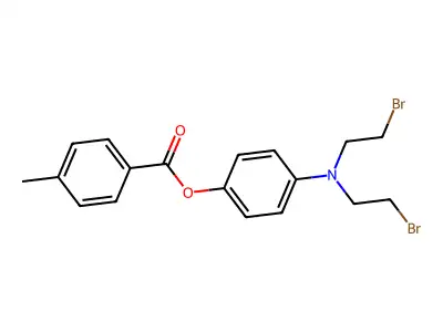Phenol, p-(bis(2-bromoethyl)amino)-, p-methylbenzoate structure