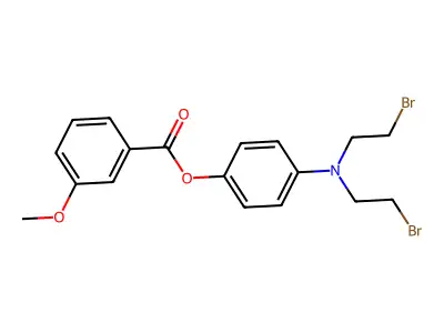 Phenol, p-(bis(2-bromoethyl)amino)-, m-methoxybenzoate structure
