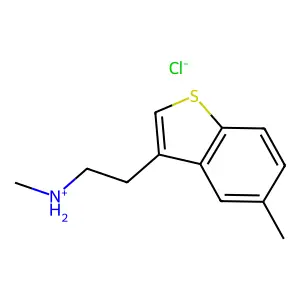 Benzo(b)thiophene-3-ethanamine, N,5-dimethyl-, hydrochloride (1:1) structure