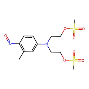 [(3-Methyl-4-nitrosophenyl)imino]diethane-2,1-diyl dimethanesulfonate structure