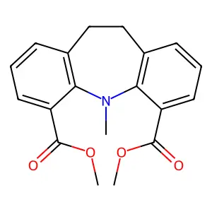 5-ME-10,11-Dihydro-5H-dibenzo(B,F)azepine-4,6-dicarboxylic acid dimethyl ester structure
