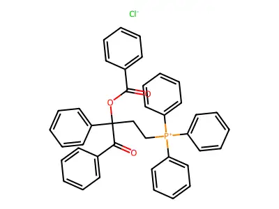 1-Benzoyl-1-phenyl-3-(triphenylphosphoranyl)propyl benzoate structure