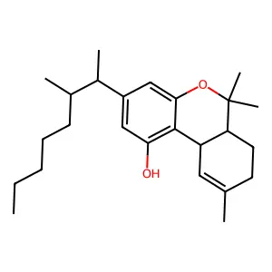6,6,9-trimethyl-3-(3-methyloctan-2-yl)-6a,7,8,10a-tetrahydro-6h-benzo[c]chromen-1-ol structure