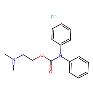 Carbamic acid, diphenyl-, 2-(dimethylamino)ethyl ester, monohydrochloride structure
