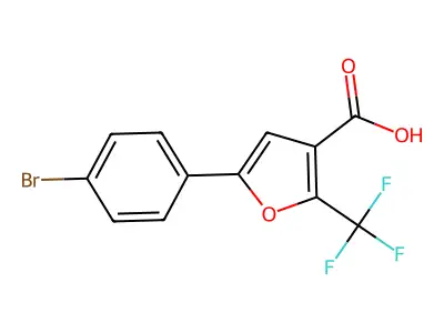 5-(4-Bromophenyl)-2-(trifluoromethyl)furan-3-carboxylic acid structure