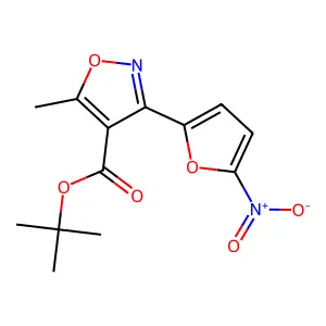 4-ISOXAZOLECARBOXYLIC ACID, 5-METHYL-3-(5-NITRO-2-FURYL)-, tert-BUTYL ESTER structure