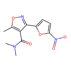 4-Isoxazolecarboxamide, 3-(5-nitro-2-furyl)-N,N,5-trimethyl- structure