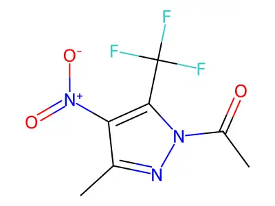 1-Acetyl-5-methyl-4-nitro-3-(trifluoromethyl)-1H-pyrazole structure