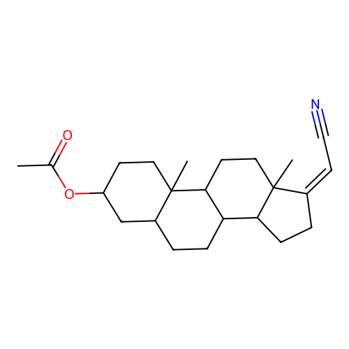 (17Z)-21-Nitrilopregn-17-en-3-yl acetate structure
