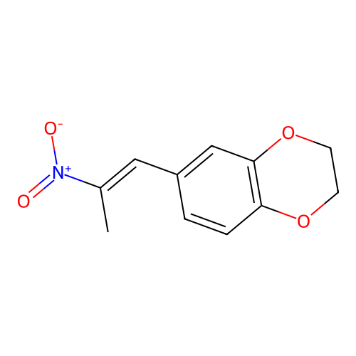 6-[(E)-2-nitroprop-1-enyl]-2,3-dihydro-1,4-benzodioxine structure