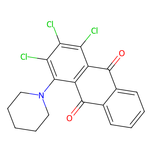 1,2,3-Trichloro-4-(piperidin-1-yl)anthracene-9,10-dione structure