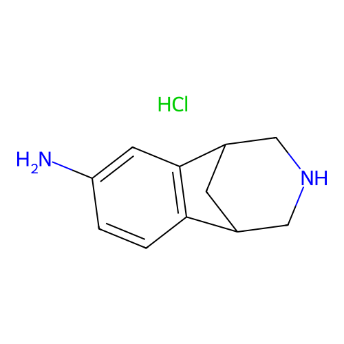 1,5-Methano-1H-3-benzazepin-7-amine, 2,3,4,5-tetrahydro-, hydrochloride (1:1) structure