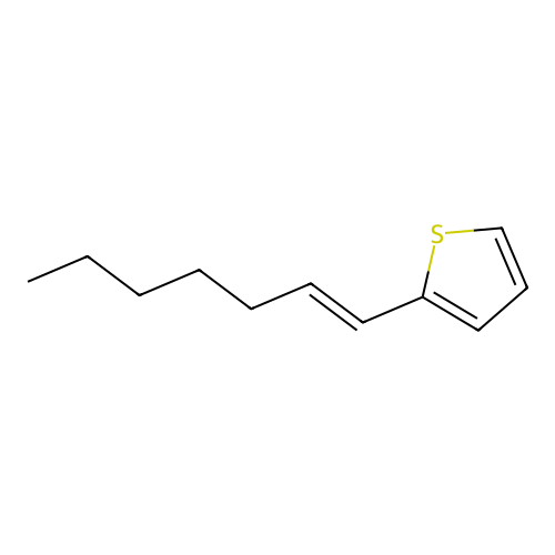 2-[(E)-hept-1-enyl]thiophene structure