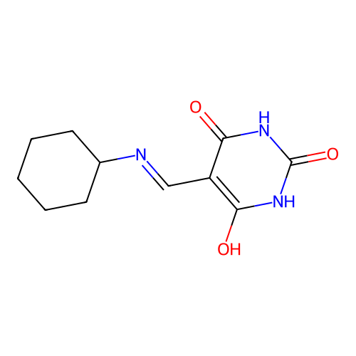5-Cyclohexylaminomethylene-pyrimidine-2,4,6-trione structure