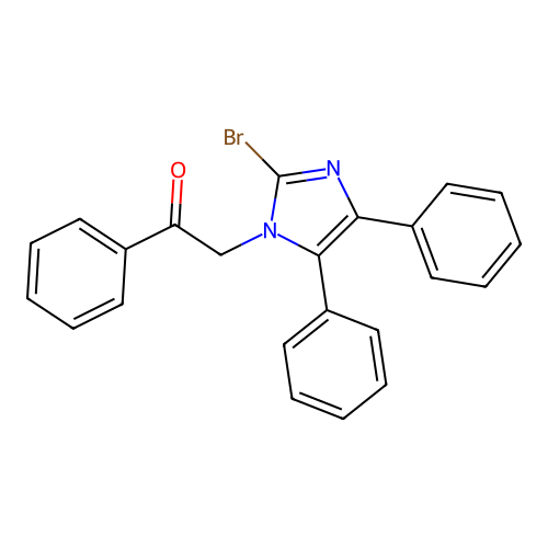 2-(2-bromo-4,5-diphenyl-1H-imidazol-1-yl)-1-phenylethanone structure