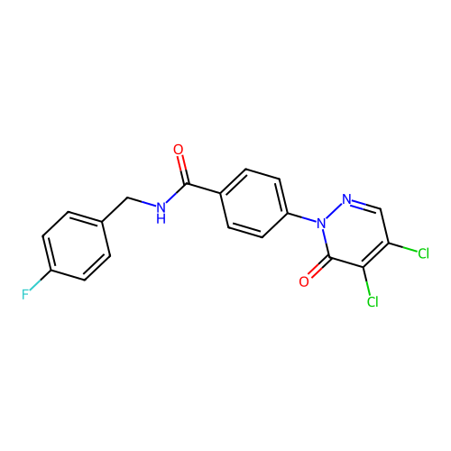 4-(4,5-dichloro-6-oxo-1,6-dihydropyridazin-1-yl)-N-[(4-fluorophenyl)methyl]benzamide structure