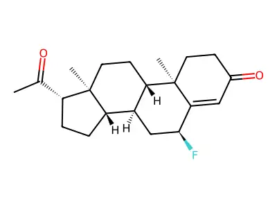 6alpha-Fluoropregn-4-ene-3,20-dione structure