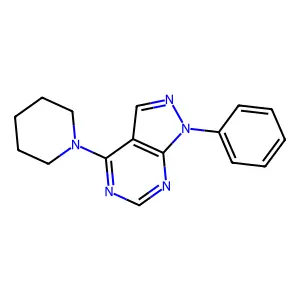 1-{1-phenyl-1H-pyrazolo[3,4-d]pyrimidin-4-yl}piperidine structure