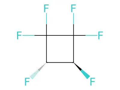 Trans-1,1,2,2,3,4-hexafluorocyclobutane structure