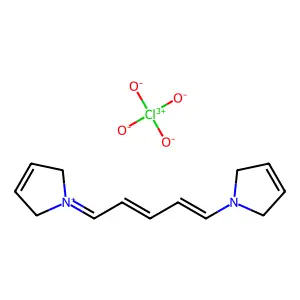 3-Pyrrolinium, 1-(5-(3-pyrrolino)-2,4-pentadienylidene)-, perchlorate structure