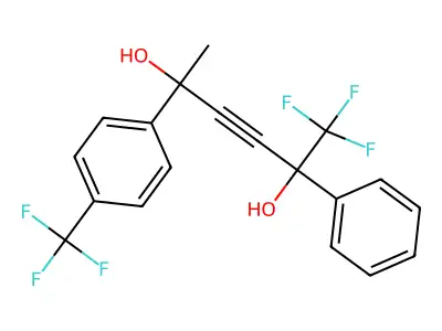 2-[4-(Trifluoromethyl)phenyl]-5-phenyl-6,6,6-trifluorohex-3-yne-2,5-diol structure